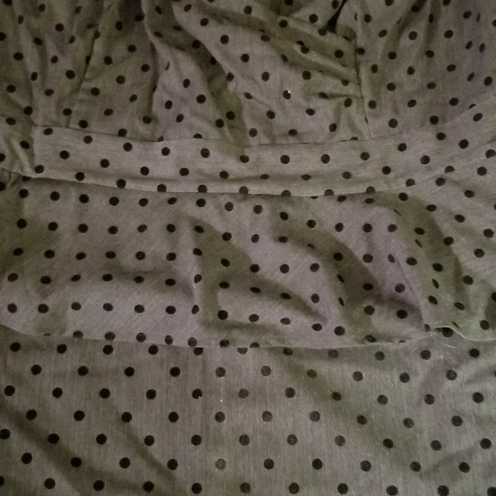 Peplum polkadot pencil dress